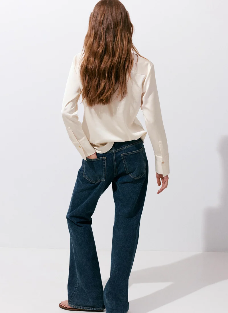 Mango Satin Finish Flowy Shirt