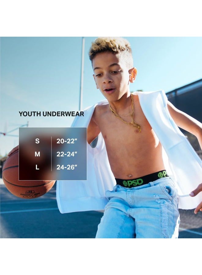PSD Youth Boy's Basic Essentials Boxer Briefs - Breathable and Supportive Kids Underwear with Moisture-Wicking Fabric, Solids 3 Pack - Black, S - Image 4