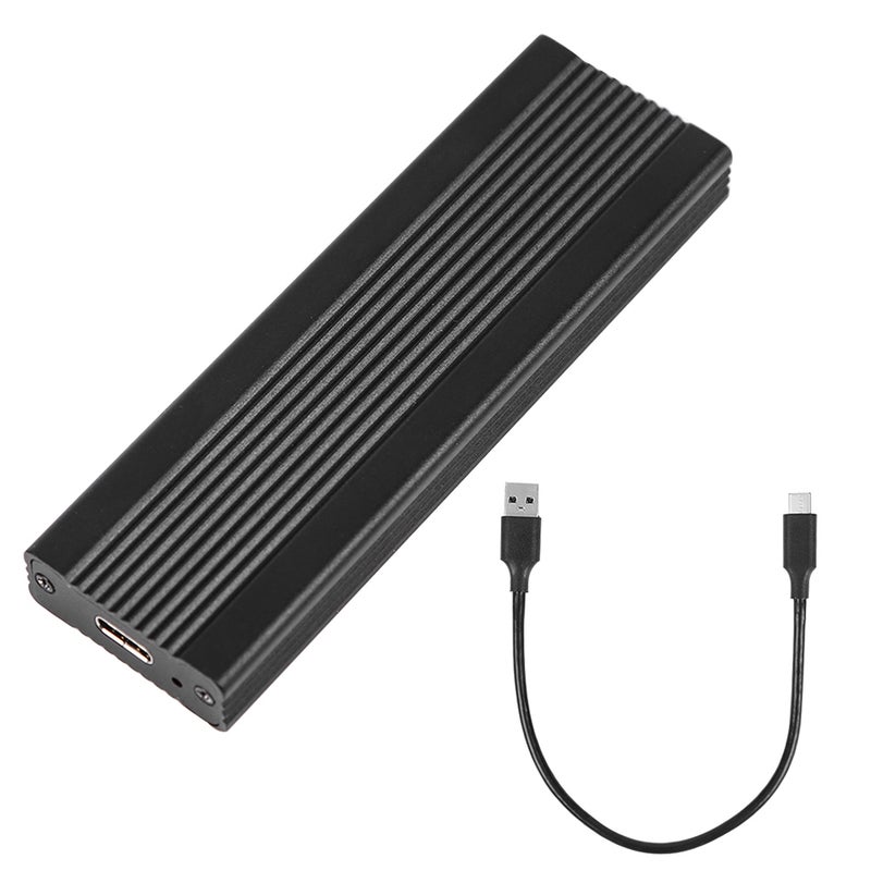 M.2 NVMe/SATA Dual Protocol Mobile Hard Disk Case USB3.1 Type-C External SSD Enclosure Aluminum Alloy Shell Black - Image 1