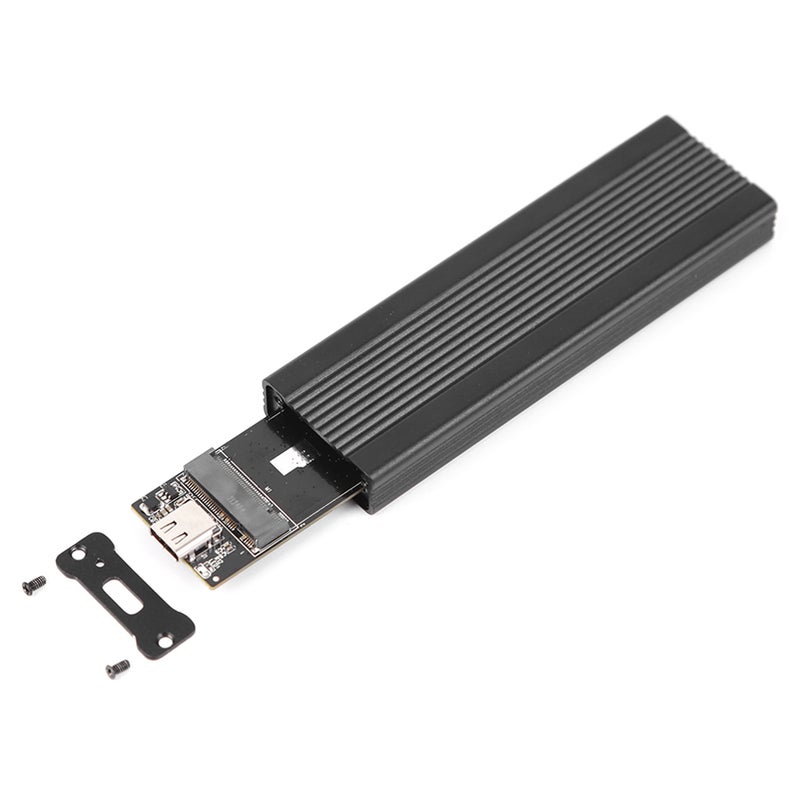 M.2 NVMe/SATA Dual Protocol Mobile Hard Disk Case USB3.1 Type-C External SSD Enclosure Aluminum Alloy Shell Black - Image 4