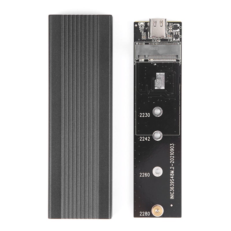M.2 NVMe/SATA Dual Protocol Mobile Hard Disk Case USB3.1 Type-C External SSD Enclosure Aluminum Alloy Shell Black - Image 5