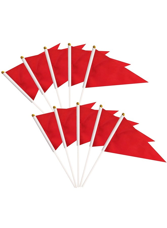 Peachjoy 50 حزمة من الأعلام الصغيرة الحمراء على أعواد، علم حمراء صلبة محمولة، علم جرافيتي DIY، احتفالات الأحداث، المدرسة، الافتتاح الكبير، عيد ميلاد الأطفال، نوادي الرياضة، وعاء الزهور - Image 1