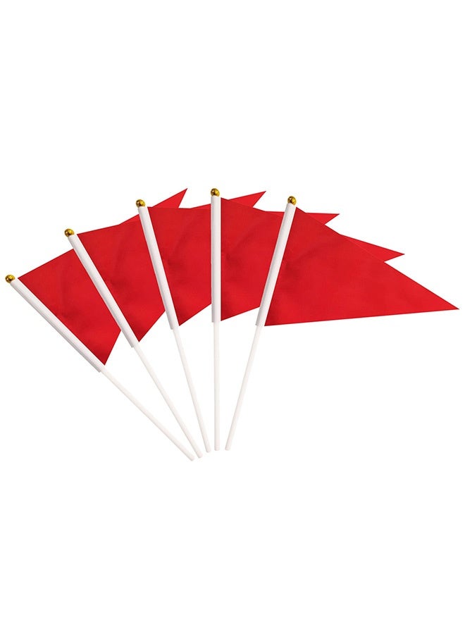 Peachjoy 50 حزمة من الأعلام الصغيرة الحمراء على أعواد، علم حمراء صلبة محمولة، علم جرافيتي DIY، احتفالات الأحداث، المدرسة، الافتتاح الكبير، عيد ميلاد الأطفال، نوادي الرياضة، وعاء الزهور - Image 2