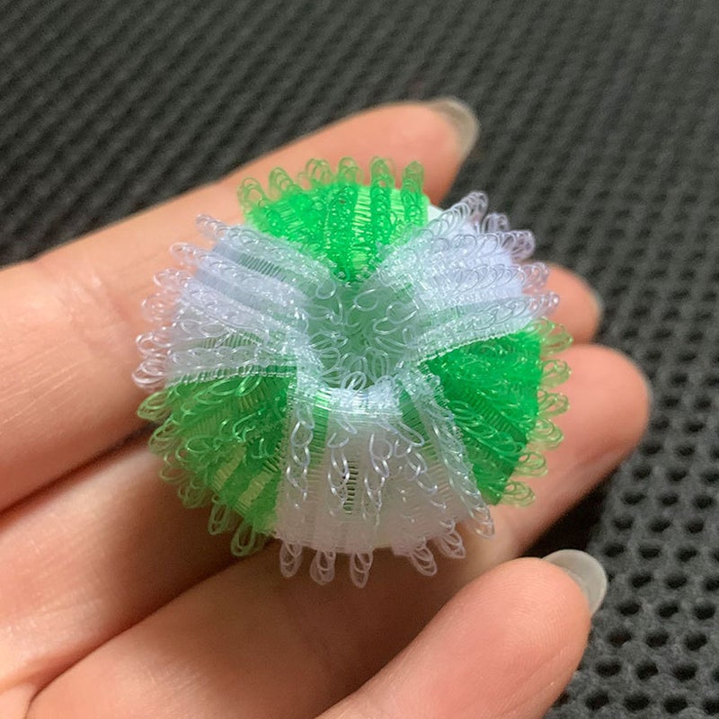 Laundry Lint Remover Balls 6 Pack Green & White Reusable Hair Catcher Balls - Durable Anti-Clog Washing Balls for Washer Dryer Daily Laundry Pet Hair Removal - Image 2