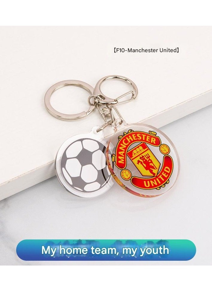 Generic Football Club Badge Keychain Milan Gift Backpack Pendant Manchester City Real Madrid Chelsea Car Keychain  - Image 1