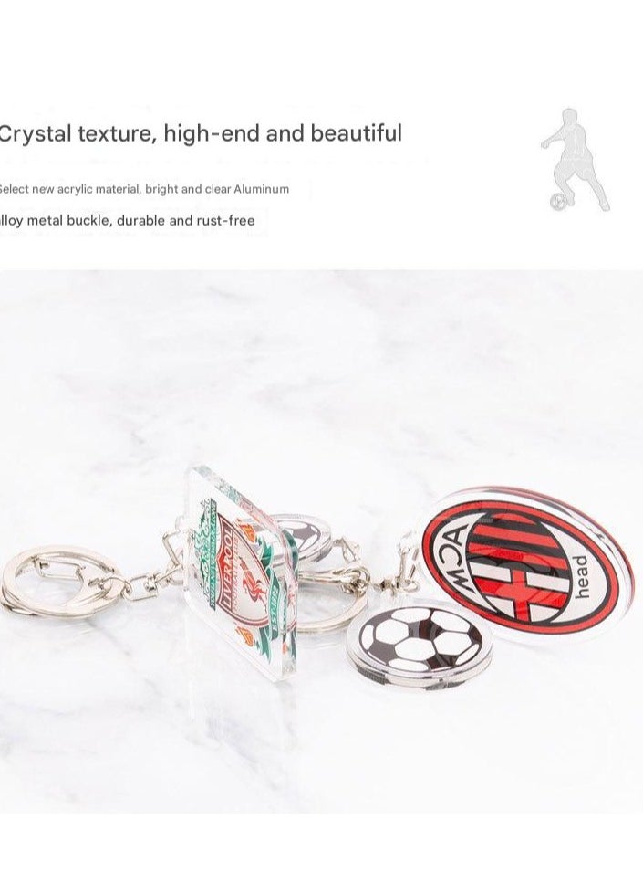 Generic Football Club Badge Keychain Milan Gift Backpack Pendant Manchester City Real Madrid Chelsea Car Keychain  - Image 3