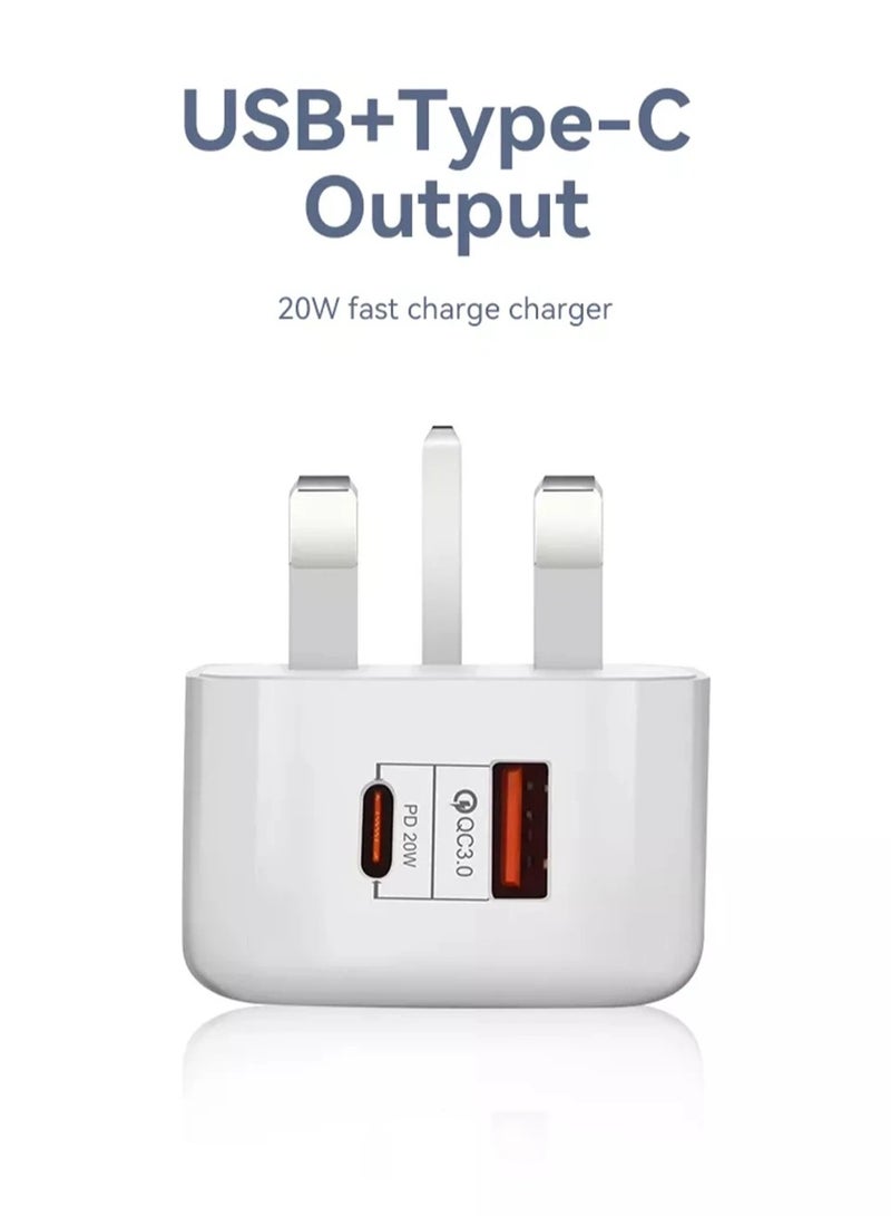 general For iPhone Charger Type C PD 20W Fast USB C Charger iPhone 15 Fast Charger Head Type-C Power Plug Universal Travel Adapter USB-C Plug for iPhone 15/15 Pro Max/15 Pro/15 Plus/14/13/12/11,etc White - Image 2