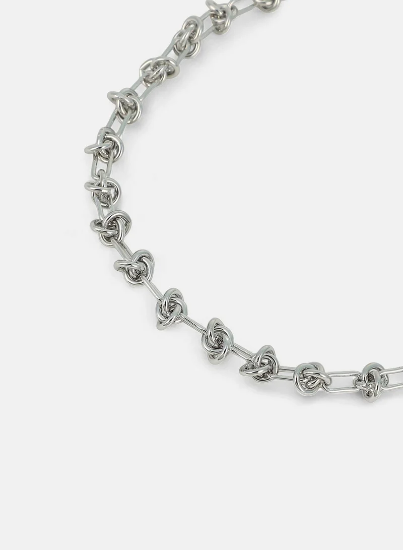 Sohi  Women's Knot-Link Minimal Chain Necklace for Women | Best Price UAE