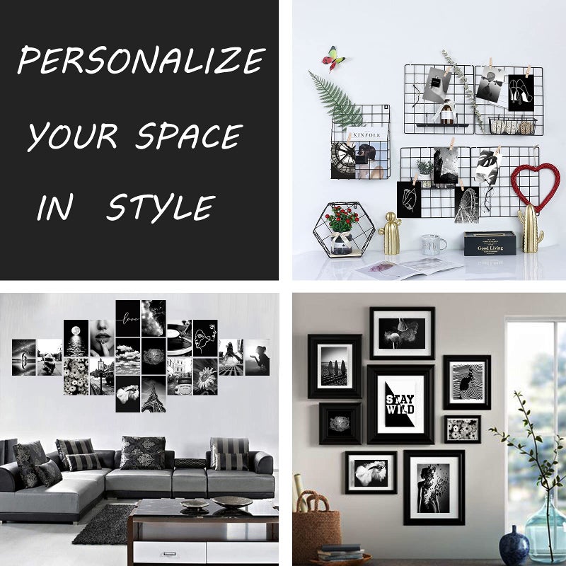 Yasowdkel Wall Collage Kit, Black & White Aesthetic Pictures, 50PCS 4x6 Inch Picture Collage Kit for Wall Aesthetic, Teen Girls Bedroom Decor, Dorm Wall Decor, Photo Collection ,Cute Wall Decor for Teen 1 - Image 3