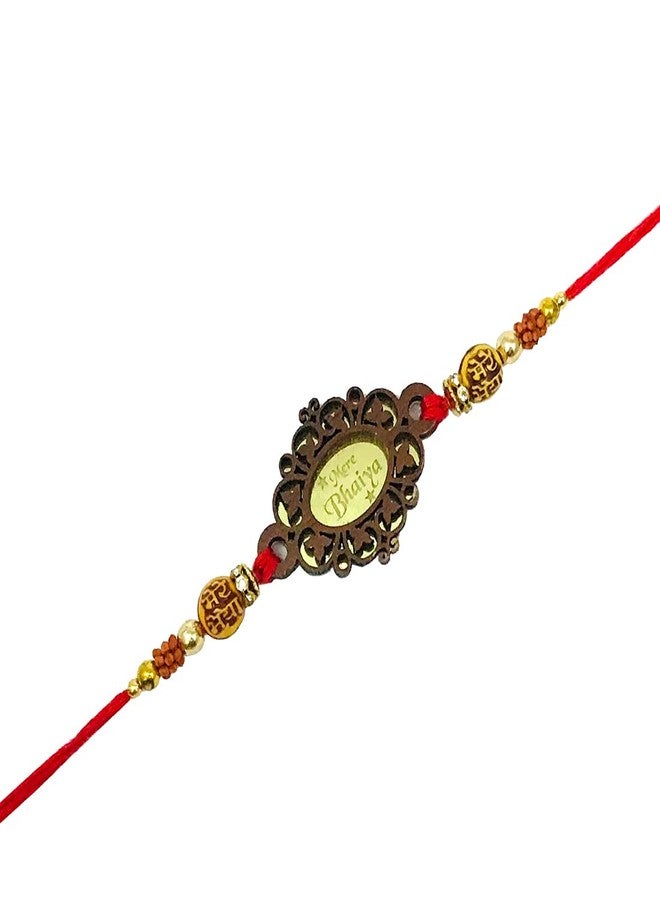 Evisha 2 Pcs Wood Carving Potli Packing Rakhi For Brother | Rakhi Combo Wood-2-4 | rakhi || rakhi set || rakhi for brother || rakhi for brother and bhabhi || rakhi combo || bhaiya bhabhi rakhi || rakhi gifts - Image 4