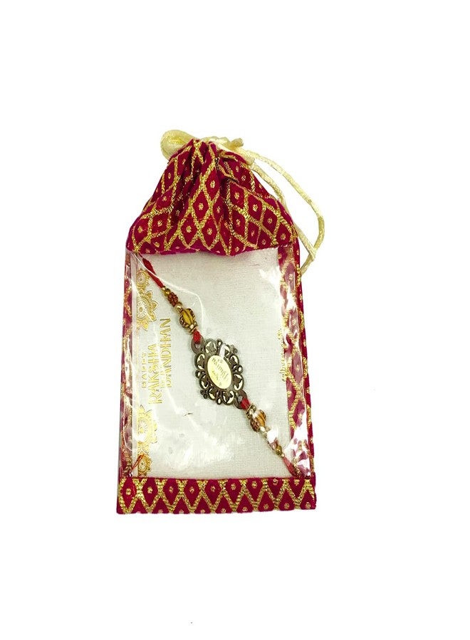 Evisha 2 Pcs Wood Carving Potli Packing Rakhi For Brother | Rakhi Combo Wood-2-4 | rakhi || rakhi set || rakhi for brother || rakhi for brother and bhabhi || rakhi combo || bhaiya bhabhi rakhi || rakhi gifts - Image 2