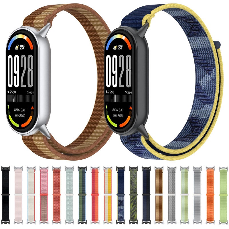 إيروريكس لساعة شاومي الذكية 10 / 9 / 8، سوار ساعة مدمج من النايلون مزود بخطاف وحلقة (أزرق داكن) - Image 5