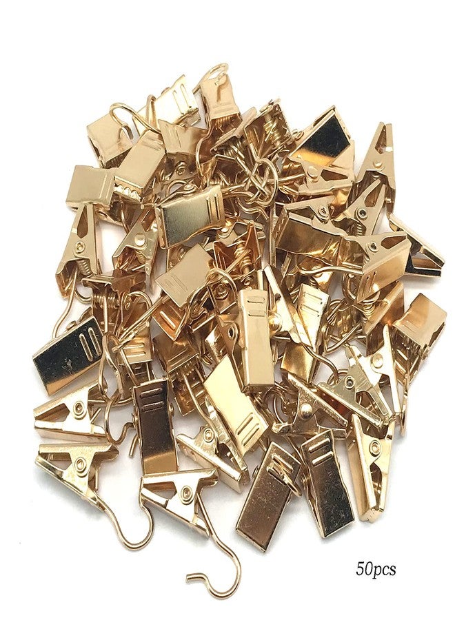 ERDANER 50Pcs Electroplating Curtain Clips with Hooks Wide Flat,Art Craft Display,Curtain Clips,for Home Decoration, Outdoor Party Hanging Wire Holder Art Craft Display(Rose Gold - Image 2