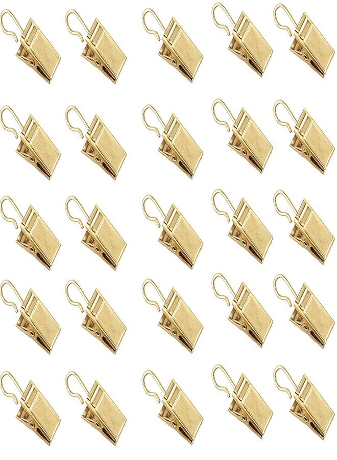 ERDANER 50Pcs Electroplating Curtain Clips with Hooks Wide Flat,Art Craft Display,Curtain Clips,for Home Decoration, Outdoor Party Hanging Wire Holder Art Craft Display(Rose Gold - Image 4