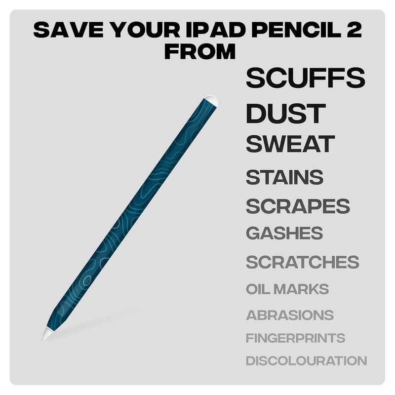Capes ملصقات تغليف متوافقة مع قلم آيباد الجيل الثاني | تغليف فينيل 3M مقاوم للخدوش ودائم | ليس علبة | متوافق مع الشحن اللاسلكي | أكوا - Image 2