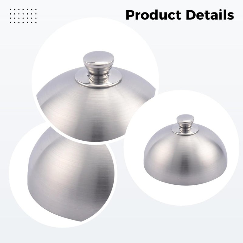 Stainless Steel Lid For Griddle, 8 In / 20 Cm Round Melting Dome, Teppanyaki Cover, Oil Splash Guard, Cheese Steaming, Easy Clean Kitchen Accessory, Long-Lasting Cookware - Image 2