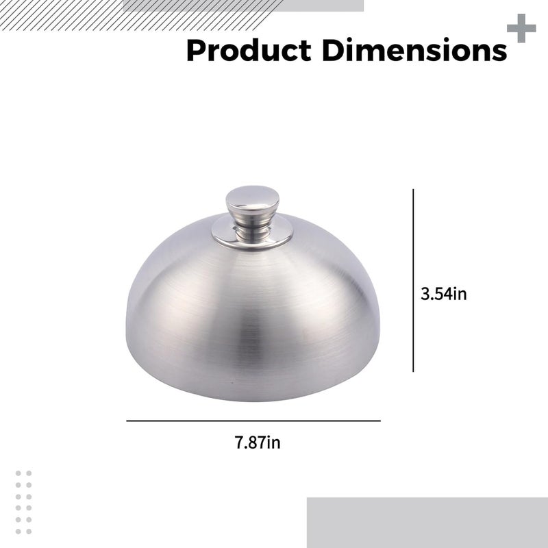 Stainless Steel Lid For Griddle, 8 In / 20 Cm Round Melting Dome, Teppanyaki Cover, Oil Splash Guard, Cheese Steaming, Easy Clean Kitchen Accessory, Long-Lasting Cookware - Image 4