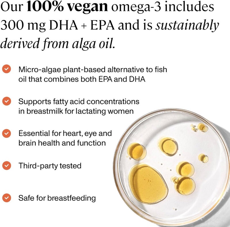 ANYA Omega3 with 300mg of DHA and EPA Clean Ingredients NonGMO 100 Vegan Gluten Soy and Dairy Free Baby Shower Gifts  Breastfeeding Postnatal Supplement Lactation Support - Image 3
