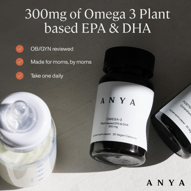 ANYA Omega3 with 300mg of DHA and EPA Clean Ingredients NonGMO 100 Vegan Gluten Soy and Dairy Free Baby Shower Gifts  Breastfeeding Postnatal Supplement Lactation Support - Image 5