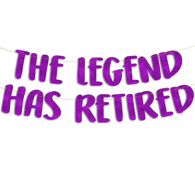 Festiko® The Legend Has Retired Purple Glitter Banner - Retirement Party Decorations, Supplies and Gifts - Image 5