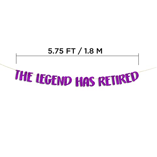 Festiko® The Legend Has Retired Purple Glitter Banner - Retirement Party Decorations, Supplies and Gifts - Image 4