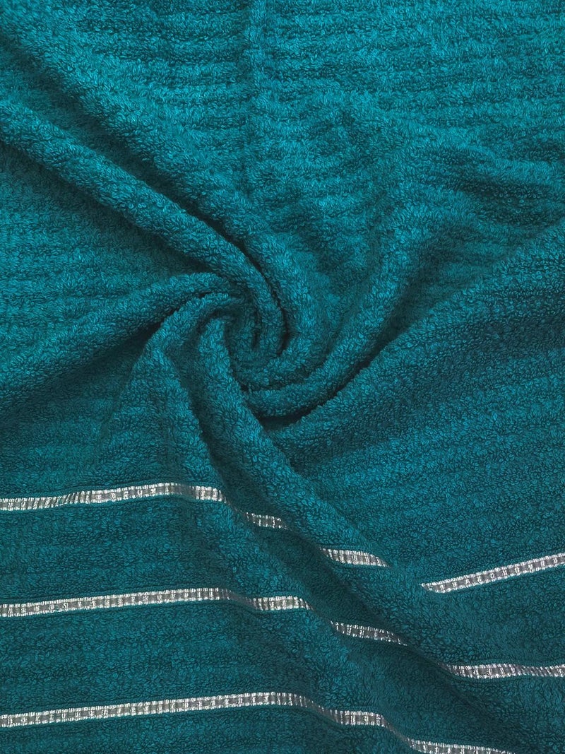 BIANCA Extra Plush Turkish Terry Towels -1pc Bath Towel Size (Mint-Tea) | 480 GSM l 100% Cotton Towel | Bath Towel for Men, Bath Towel for Women Solid-Teal - Image 5