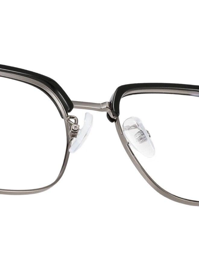 FESETE Men'S Blue Light Blocking Glasses Anti Blue Light Computer Glasses Non-Prescription Retro Half Frame Radiation Protection Eyewear - Image 2