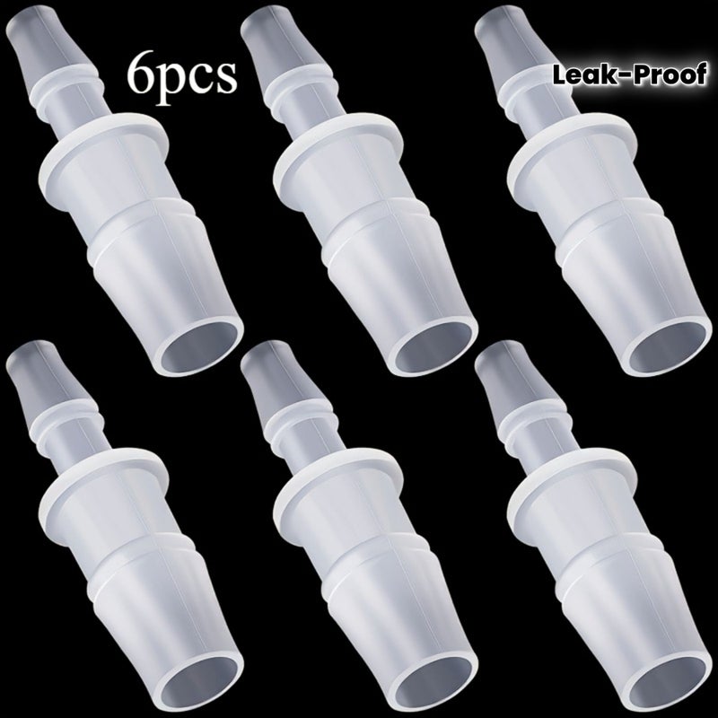 6Pcs Heavy Duty Leak Proof Blanc Barb Pipe Reducers Threaded Connections With Barb Ends For Boats Aquariums Plumbing Pneumatic Systems Compatible With NPT And G Threads Durable Plumbing Adapters For Marine Lab DIY Projects - Image 1