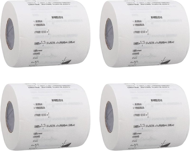 GALPADA Funny Chemical Physics Formula Toilet Tissue 4 Rolls Soft Bathroom Paper - Image 1