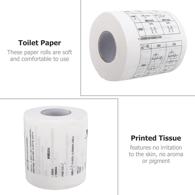 GALPADA Funny Chemical Physics Formula Toilet Tissue 4 Rolls Soft Bathroom Paper - Image 5