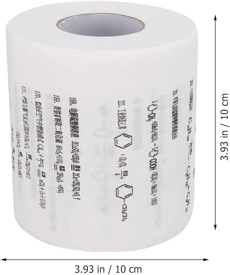 GALPADA Funny Chemical Physics Formula Toilet Tissue 4 Rolls Soft Bathroom Paper - Image 4