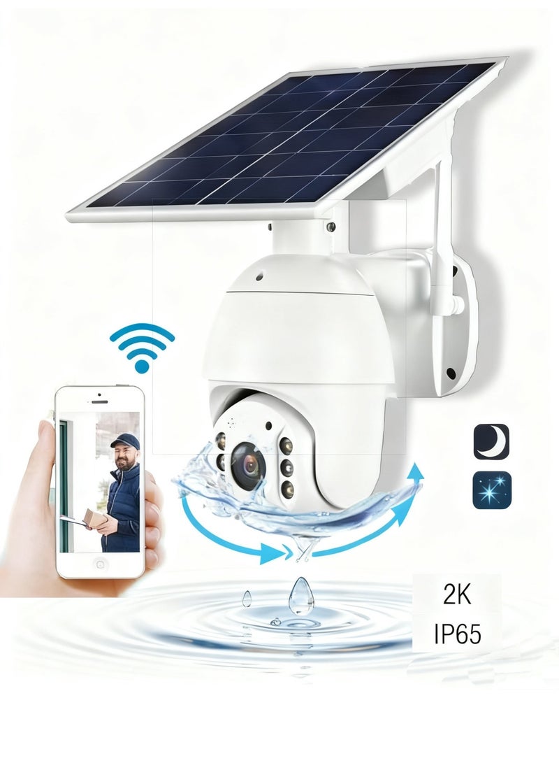 كروني كاميرا CRONY RBX-S10 منخفضة الطاقة تعمل بالواي فاي تعمل بالطاقة الشمسية - إصدار مُحسّن حديثًا بدقة 1080 بكسل عالية الدقة تعمل بالطاقة الشمسية للمراقبة الخارجية IP65 مقاومة للماء وكاميرا CCTV للمنزل الذكي ونظام إنذار صوتي ثنائي الاتجاه ضد التسلل - Image 1