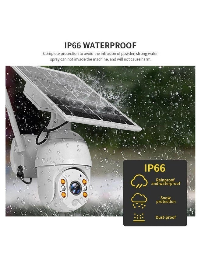 كروني كاميرا CRONY RBX-S10 منخفضة الطاقة تعمل بالواي فاي تعمل بالطاقة الشمسية - إصدار مُحسّن حديثًا بدقة 1080 بكسل عالية الدقة تعمل بالطاقة الشمسية للمراقبة الخارجية IP65 مقاومة للماء وكاميرا CCTV للمنزل الذكي ونظام إنذار صوتي ثنائي الاتجاه ضد التسلل - Image 3