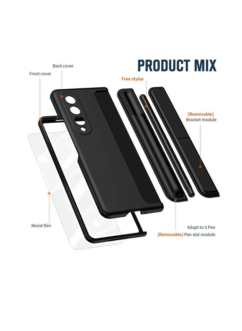 Aookay Case for Samsung Galaxy Z Fold 6 with Pen, Build-in Screen Protector, with Detachable Pen Holder and Kickstand Case for Z Fold 6 [Not Original Pen] (Black)  - Image 5