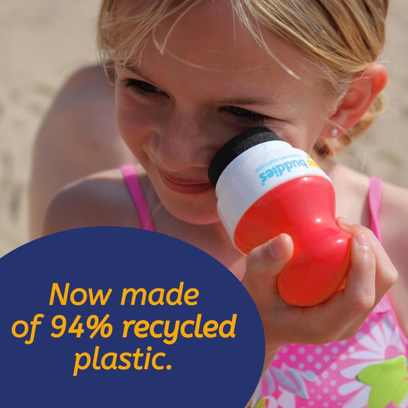 Solar Buddies Sunscreen Applicator - Single Blue - Refillable Roll on Sponge Sunscreen, Suncream & Lotion Applicator For Kids, Adults & Families - Holds 3.4fl oz, Perfect Size for Travel - Image 4