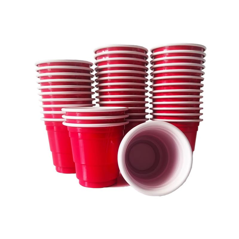 Selibration Reusable 2 oz Cups, 59 ml Red Cup Plastic Shot Glasses | Durable BPA Free Dishwasher Safe Cups for Party - Set of 25 Pcs - Image 1