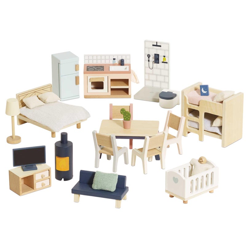 Le Toy Van  Wooden Dolls House Full Starter Furniture  Accessories Play Set for Dolls Houses  Girls or Boys Dolls House Furniture Sets  Suitable for Ages 3 - Image 3
