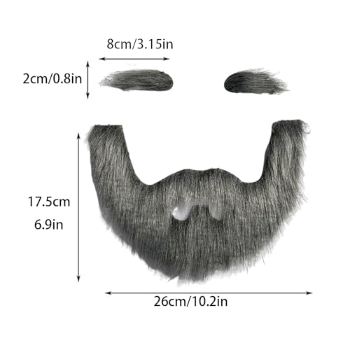 Indusoire 3 Pcs Fake Beard, Fake Beard for Acting, Duplicate Moustache and Beard Set, Fake Moustache for Role Play, Cosplay, Parties, Stage Performance - Image 5