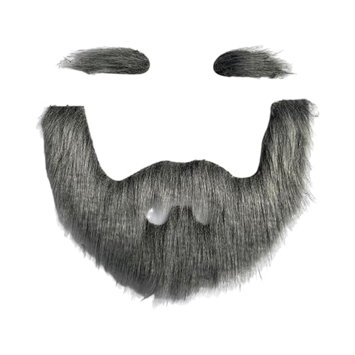 Indusoire 3 Pcs Fake Beard, Fake Beard for Acting, Duplicate Moustache and Beard Set, Fake Moustache for Role Play, Cosplay, Parties, Stage Performance - Image 1