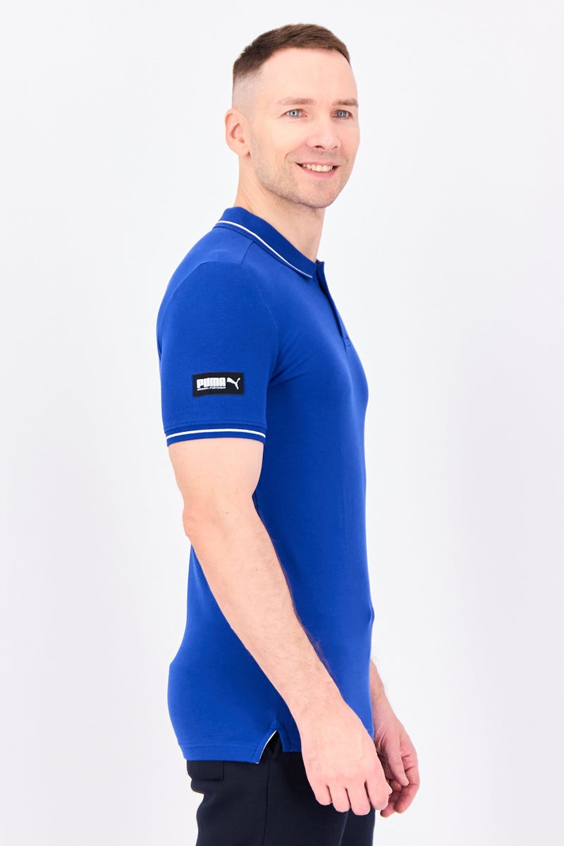 PUMA Men Slim Fit Short Sleeve Outdoor Polo Shirt, Royal Blue - Image 3