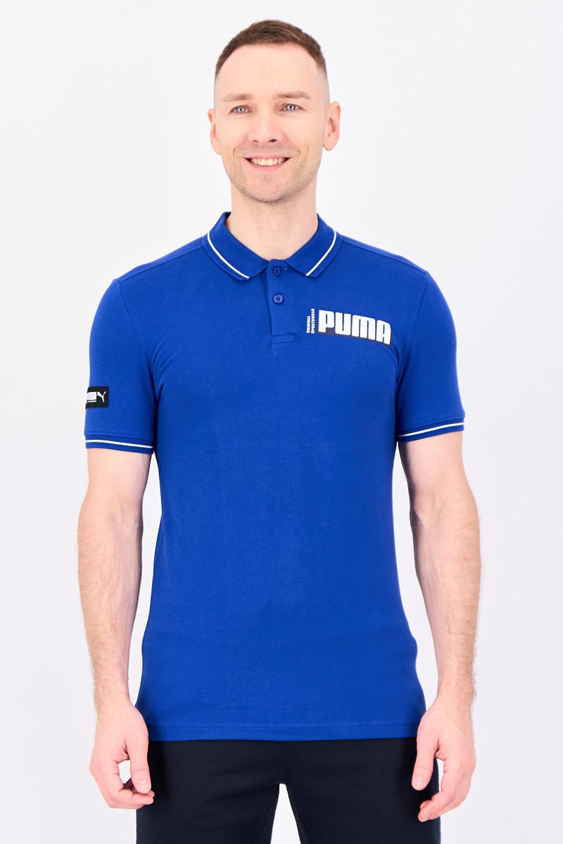 PUMA Men Slim Fit Short Sleeve Outdoor Polo Shirt, Royal Blue - Image 1