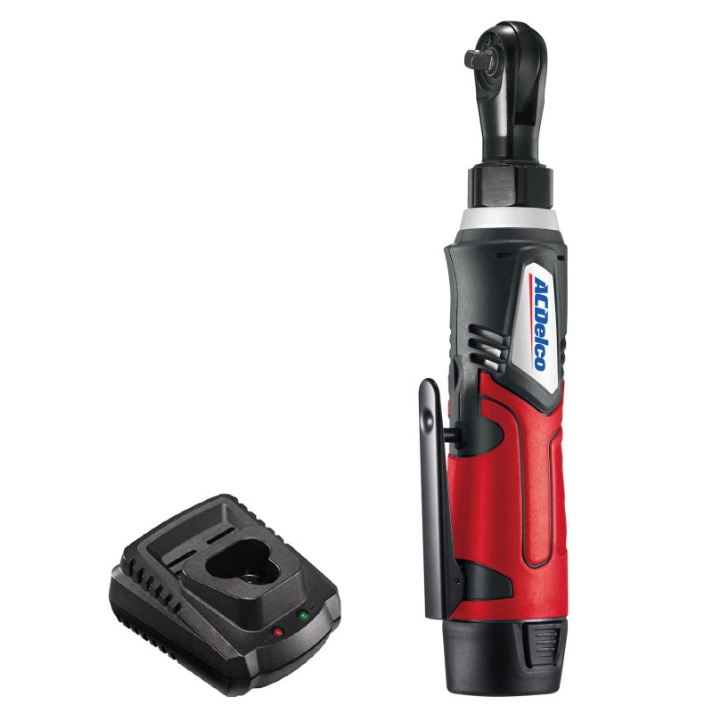 ACDelco Tools ACDelco ARW1207P G12 Series 12V Cordless Li-ion 1/4â€ 30 ft-lbs. Torque Ratchet Wrench Tool Kit, Red - Image 1