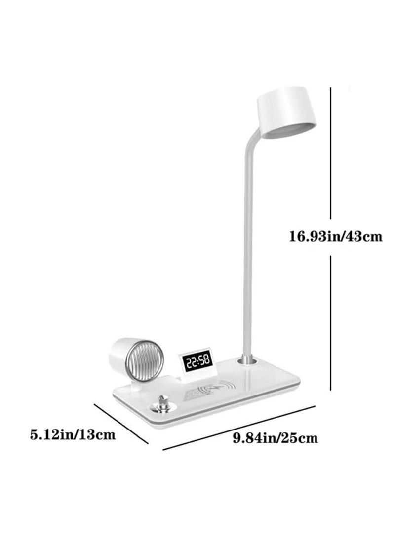 terrion 4 in 1 Wireless Charger with Bluetooth Speaker, Desk Lamp & Clock Display – 15W Fast Charging - Assorted Color - Image 3