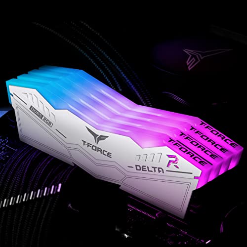 TEAMGROUP T-Force Delta RGB DDR5 Ram 48GB (2x24GB) 8000MHz PC5-64000 CL38 M-DIE Desktop Memory Module Ram for 600 700 Series Chipset XMP 3.0 Ready White FF4D548G8000HC38EDC01 - Image 2