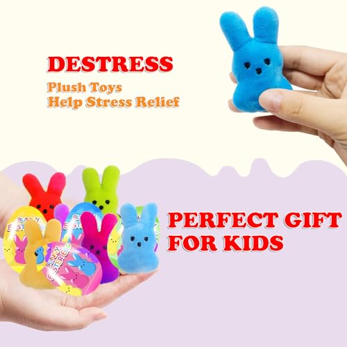 Holydeck 18 Pcs PreFilled Easter Eggs with Plush Bunny Toys Inside Perfect for Kids Girls Boys Easter Egg Fillers Hunt Easter Basket Stuffers Party Favors Gifts - Image 5