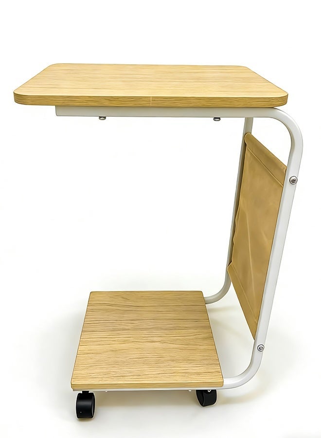 Migue home طاولة قهوة مستطيلة باللونين الأبيض والبني - Image 4