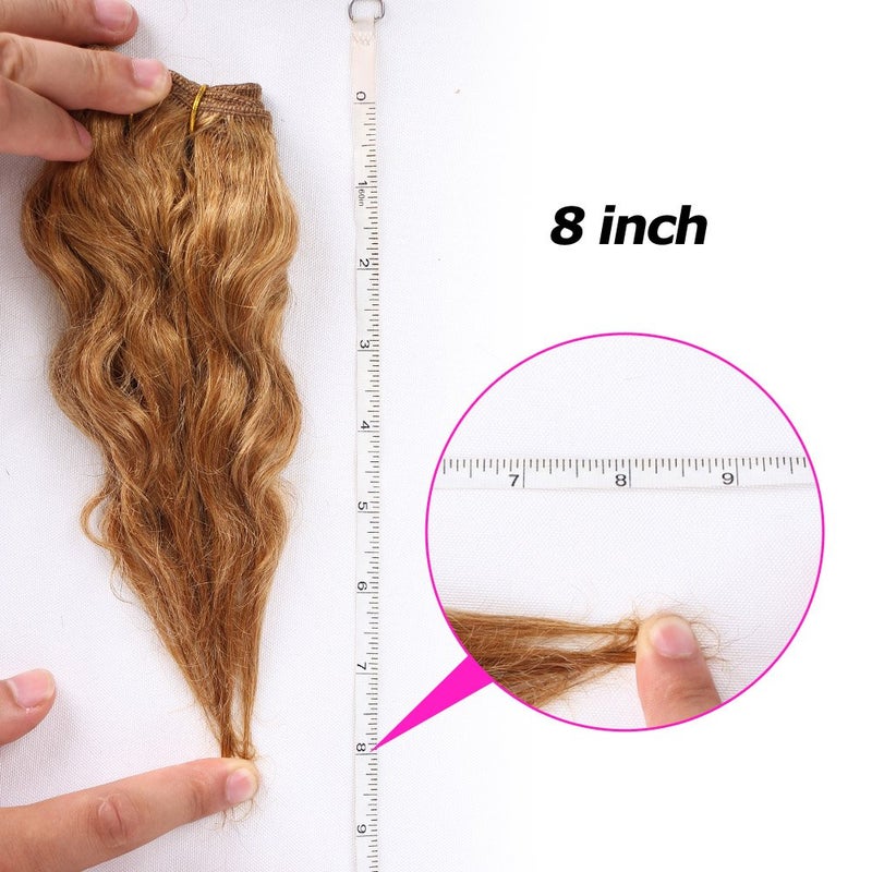 VIOLET Natural Brazilian Dark Blonde Human Hair Extensions Short Curly Hair Bundles 27# Golden Virgin Human Hair Bundles Deep Curly Weave - Image 4