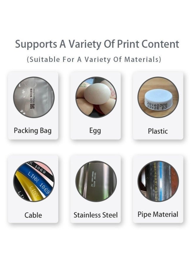 Demin Handheld Inkjet Printer, 12.7mm Portable Handheld Inkjet Printer with 4.3-inch Touch Screen, Fast-Drying Ink, for Logo/Image/Production Date/Number/Batch/QR Code/Barcode, Supports 25 Languages - Image 5