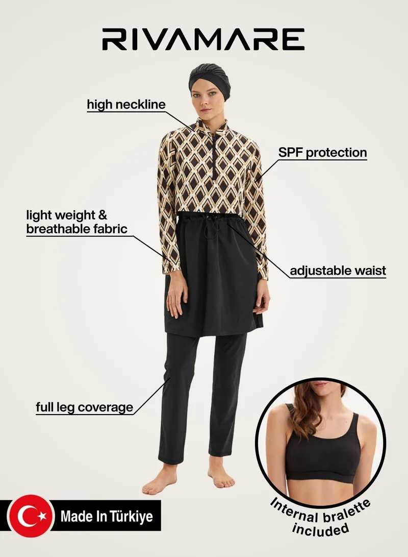 Rivamare  Zayna Burkini 4-Piece Modest Swimwear Set for Women | Best Price UAE