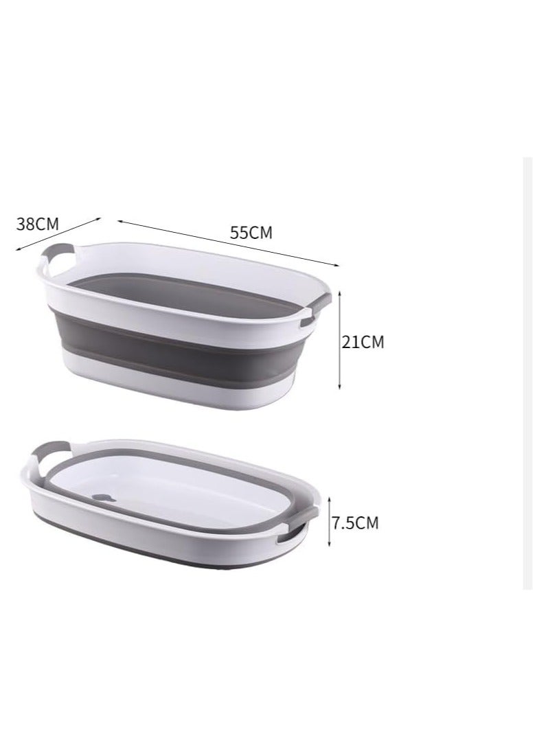 Multi-Functional Collapsible Plastic Laundry Basket-Foldable Pop Up Storage Container, Pet Bathtub, Cat Bathtub Washing Tub Bathing Tub -Portable Washing Tub,BPA Free, Grey - Image 4